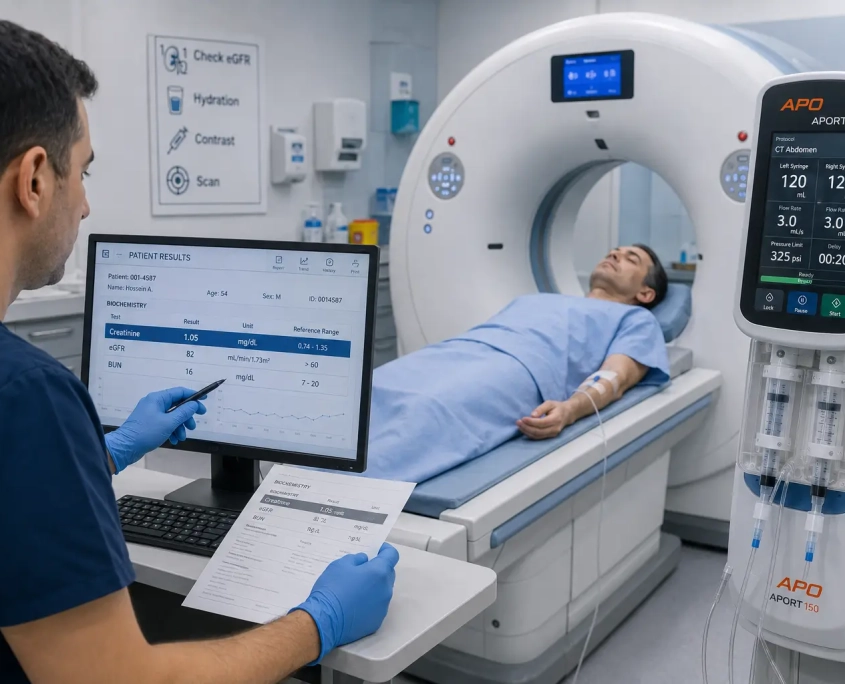 CT scan prep area in clinic